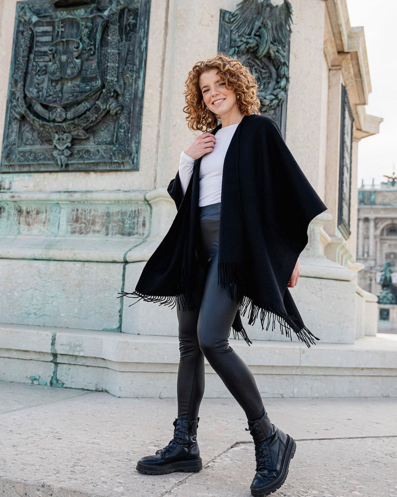 Solid Wool Ruana