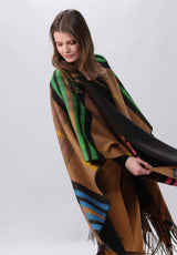 Bright Plaid Reversible Woven Ruana