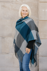 Herringbone Box Plaid Throw