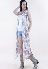 Vintage Paisley Print Long Vest