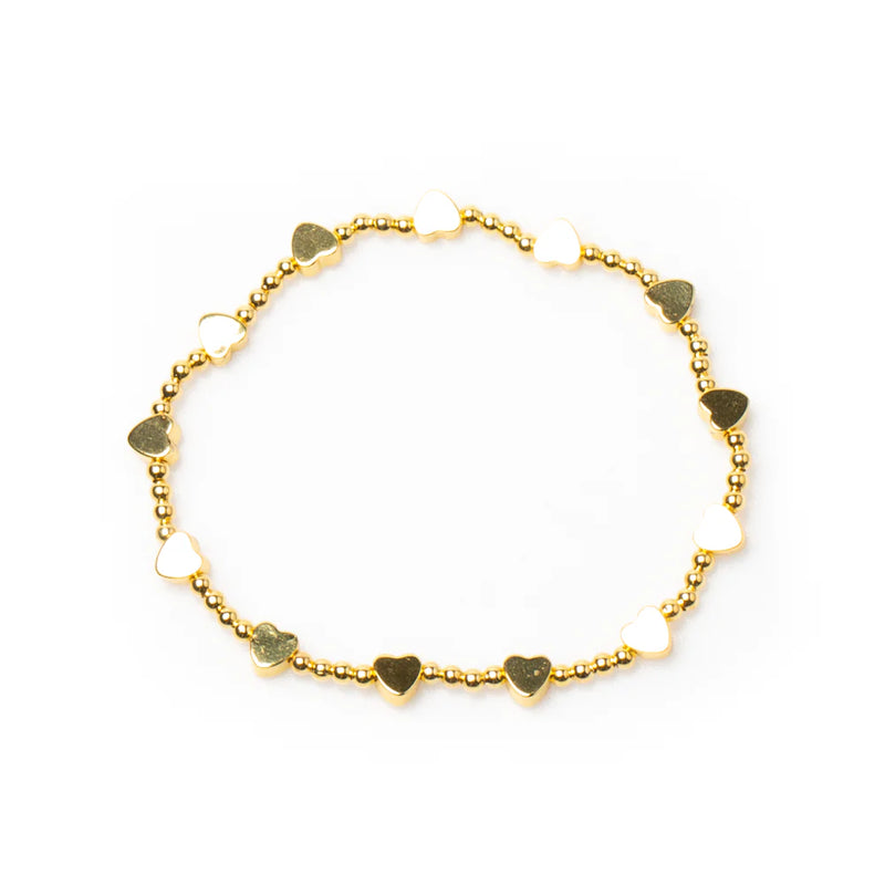 Elasticated Heart Bracelet GOLD