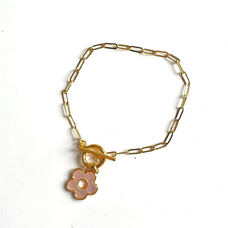 Bracelet with Mother of Pearl Flower Charm