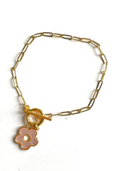 Bracelet with Mother of Pearl Flower Charm