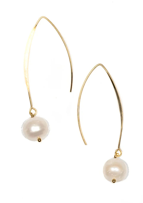 Pearl Hook Earring Gold Plated