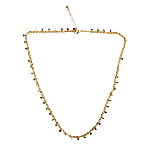 Gold Disc Chain Necklace