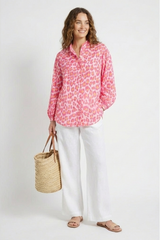 Tiana Leopard Henley Shirt