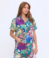 Button Up Front Tie Top