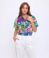 Button Up Front Tie Top