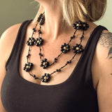 Wooden Beaded Flower Necklace