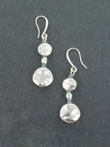 Double Beaten Disc Earrings SILVER