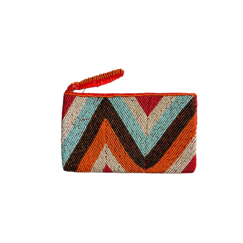 Beaded Zig Zag Clutch