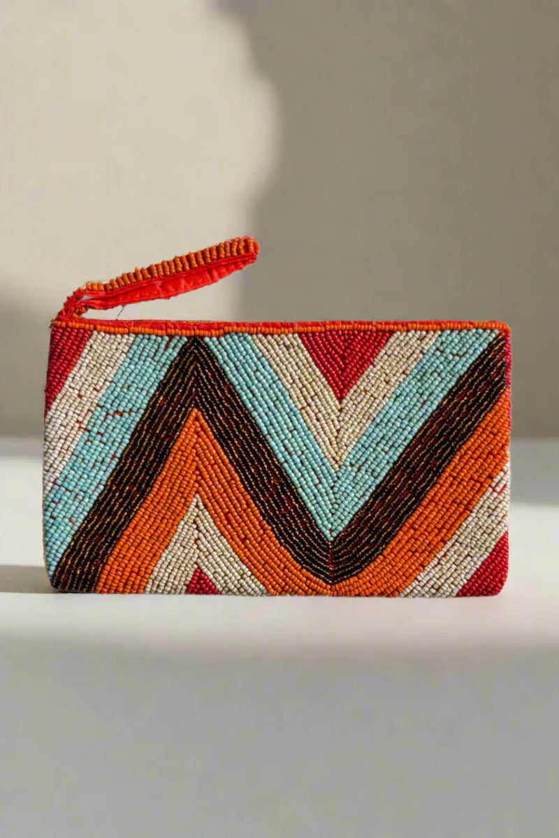 Beaded Zig Zag Clutch