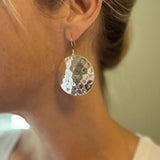 Beaten Metal Disc Earrings