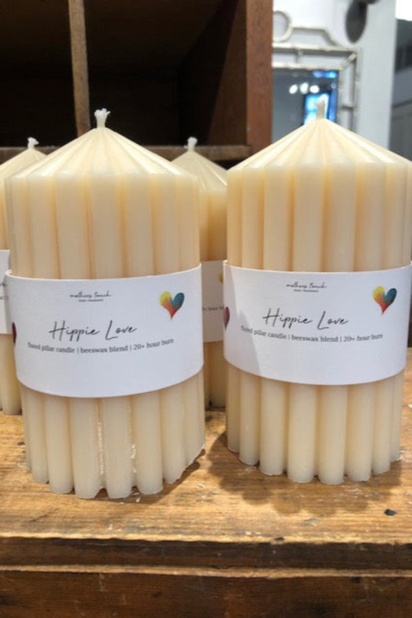 Hippie Love Pillar Candle