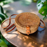 Round Rattan Purse