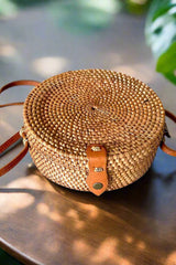 Round Rattan Purse