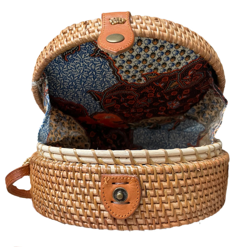 Round Rattan Purse