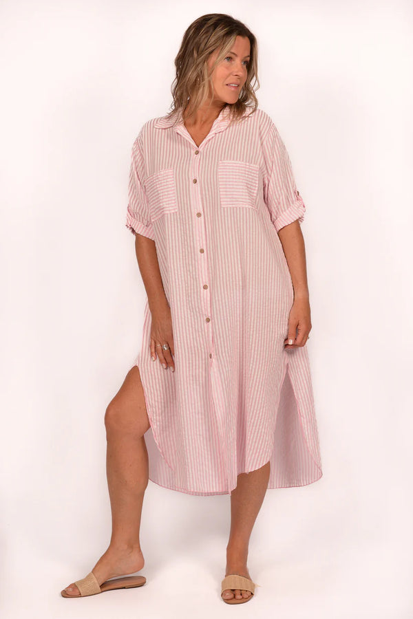 Seersucker Shirt Dress