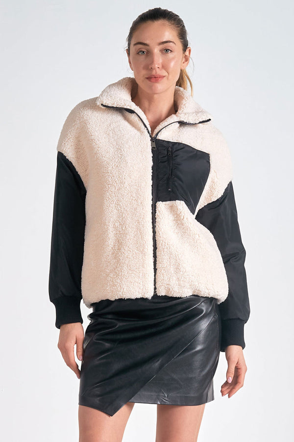 Faux Fur Colorblock Vest