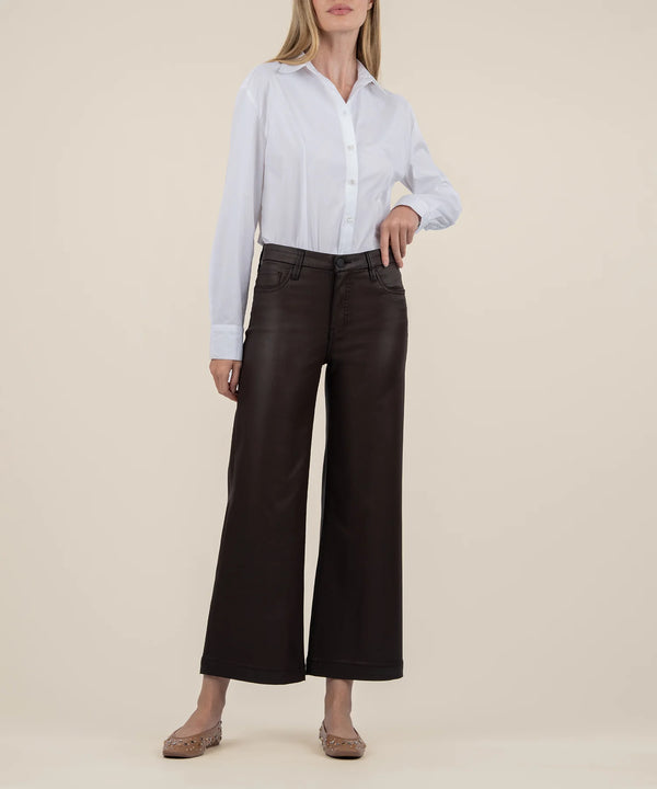 Meg HR Fab Ab Coated Wide Leg