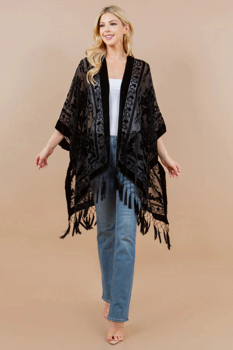 Harmony Rose Velvet Kimono