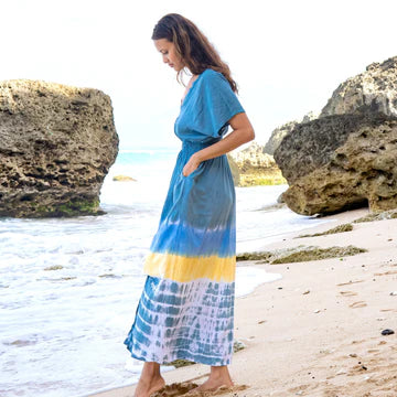 Beach Stripe & Tie Dye Maxi Dress