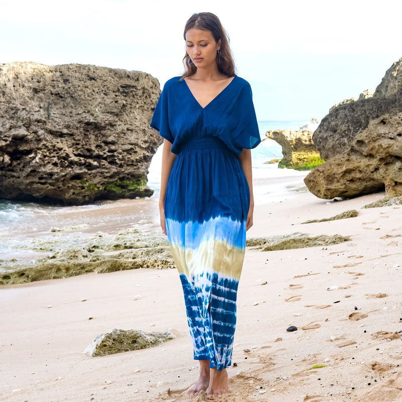 Beach Stripe & Tie Dye Maxi Dress