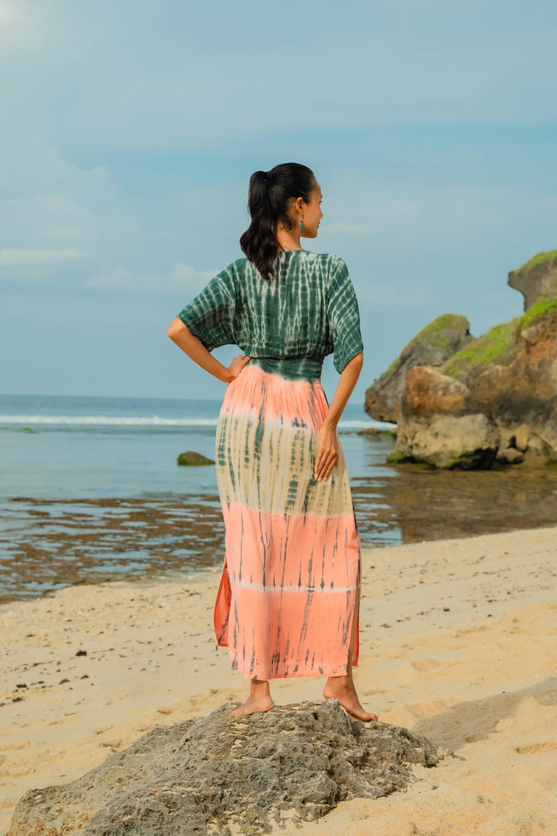 Striped Tie Dye Maxi Dress