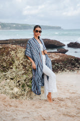 Simple Bone Tie Dye Kimono