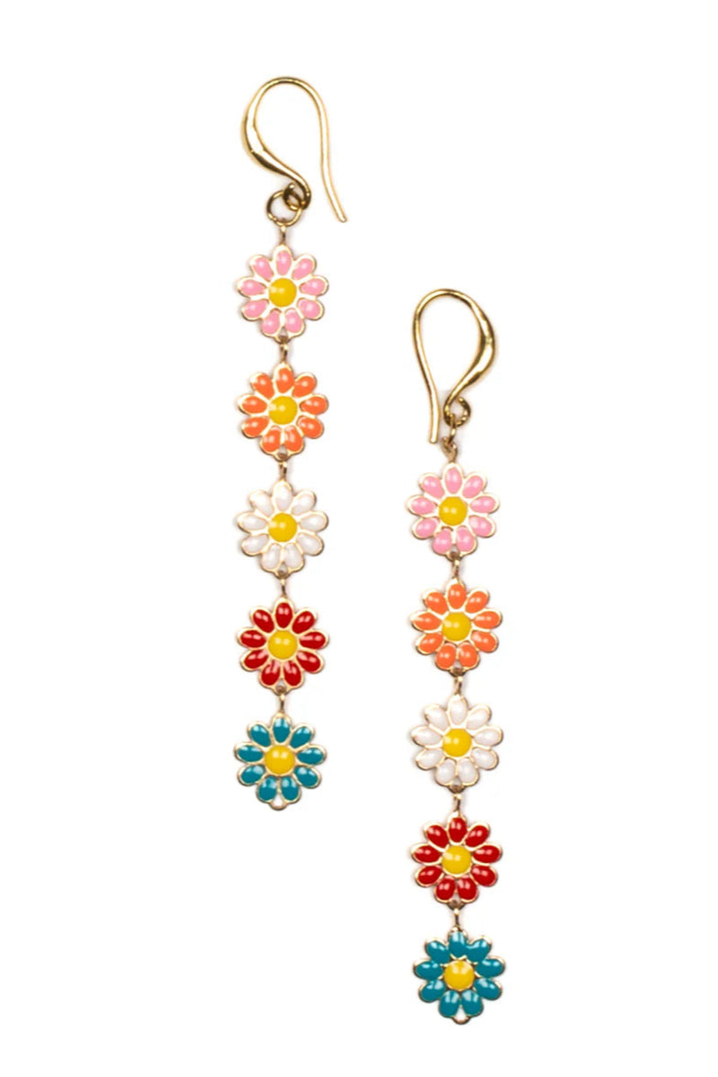 Multicolour Long Flower Earring