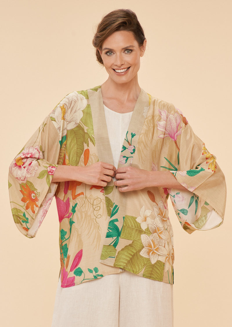Tropical Flora Fauna Kimono Jacket
