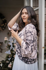 Peace Wine & Sunshine Cropped Kimono