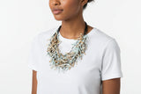 Multi Strand Fabric Necklace