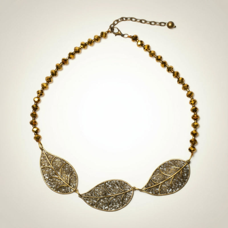 Short Triple Leaf Crystal Nk BRONZE