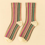 "Notorious" Vertical Striped Crew Sock