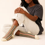 "Notorious" Vertical Striped Crew Sock