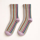 "Notorious" Vertical Striped Crew Sock