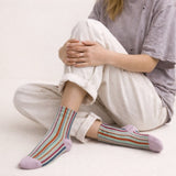 "Notorious" Vertical Striped Crew Sock