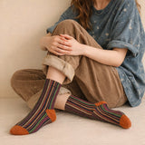 "Notorious" Vertical Striped Crew Sock