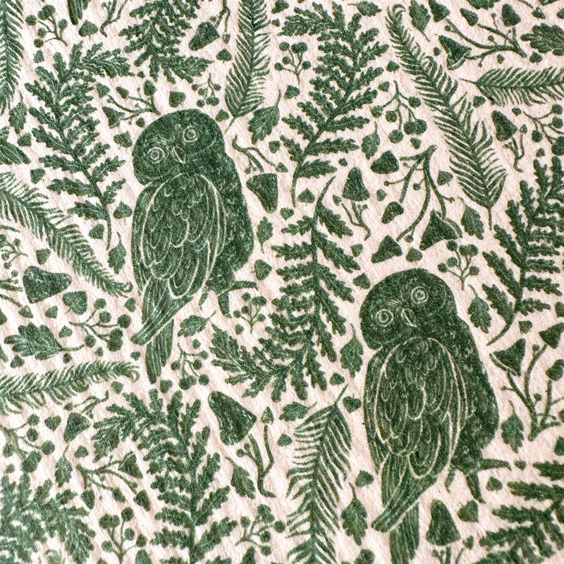 "Archimedes" Owl Swedish Dishcloth