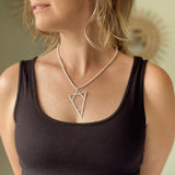 Triangle Pendant Silver Ball Necklace