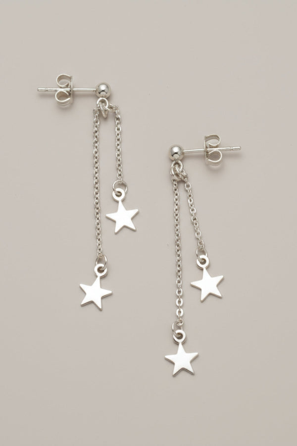Drop Chain Star Earring SILVER