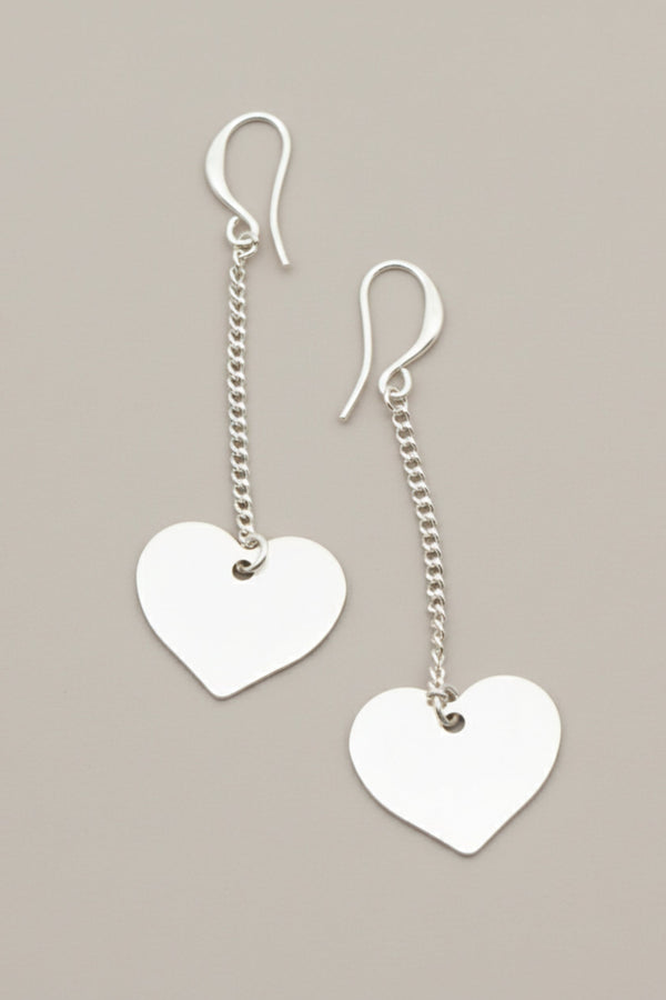Drop Chain Heart Earring SILVER