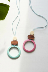 Wooden Open Circle Pendant Necklace