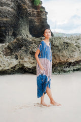 Tie Dye Lapis Ombre Kaftan Dress