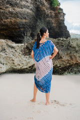 Tie Dye Lapis Ombre Kaftan Dress