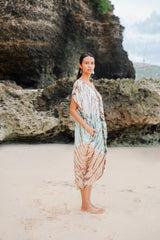 Tie Dye Lapis Ombre Kaftan Dress