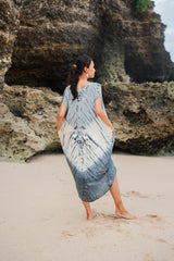 Tie Dye Lapis Ombre Kaftan Dress
