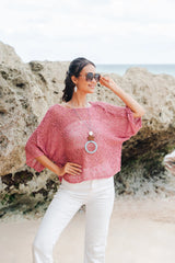 Popcorn Knit Short Sleeve Top