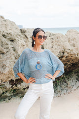 Popcorn Knit Short Sleeve Top